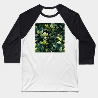 Green Leaves Pattern 11 Baseball T-Shirt